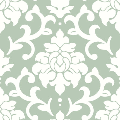 product image for Damask Green Peel & Stick Wallpaper by RoomMates for York Wallcoverings 99