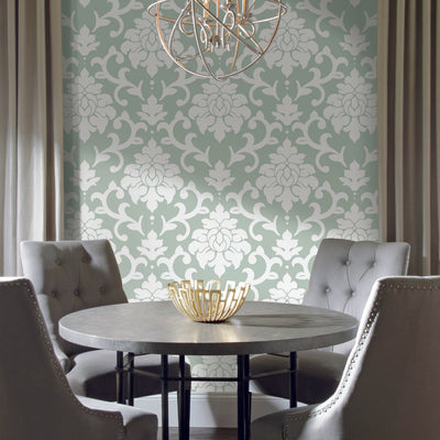 product image for Damask Green Peel & Stick Wallpaper by RoomMates for York Wallcoverings 16