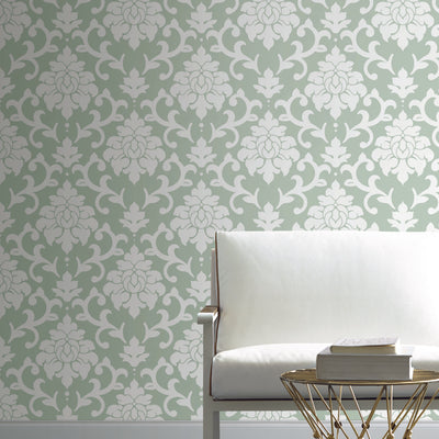 product image for Damask Green Peel & Stick Wallpaper by RoomMates for York Wallcoverings 25