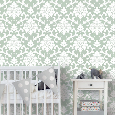 product image for Damask Green Peel & Stick Wallpaper by RoomMates for York Wallcoverings 39