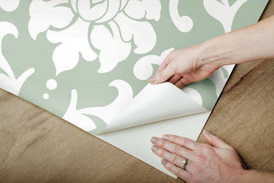 product image for Damask Green Peel & Stick Wallpaper by RoomMates for York Wallcoverings 73