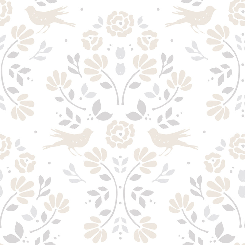 media image for Rose Lindo Woodland Beige Peel & Stick Wallpaper by York Wallcoverings 231