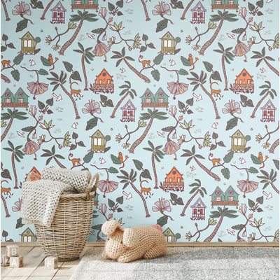 product image for Calypso Jungle Blue Peel & Stick Wallpaper by RoomMates for York Wallcoverings 51