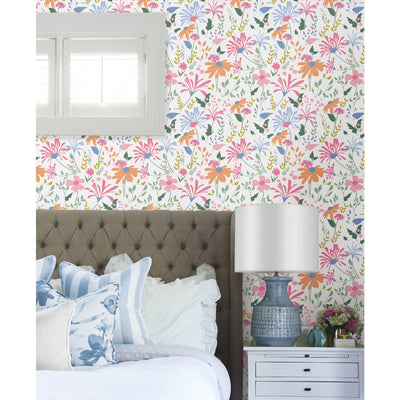 product image for Bella Garden Pink Peel & Stick Wallpaper by RoomMates for York Wallcoverings 63