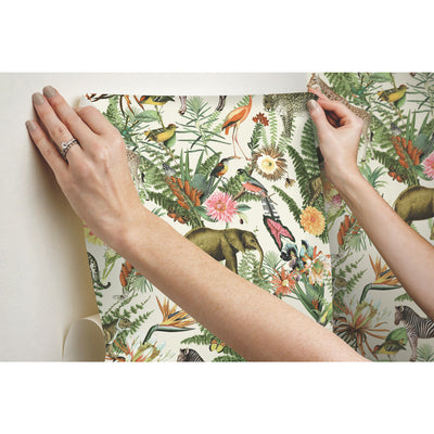 product image for Tropical Zoo Peel & Stick Wallpaper in Green by RoomMates 17