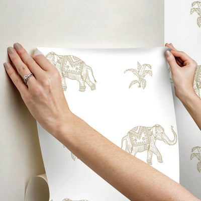 product image for Elephant Walk Peel & Stick Wallpaper in Yellow 55