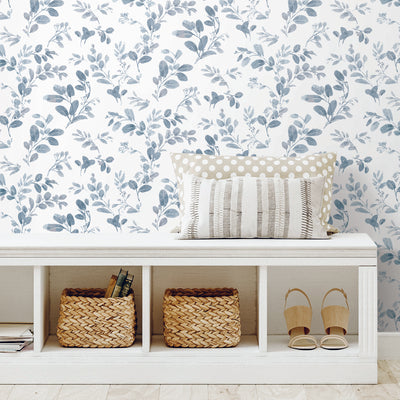 product image for Dancing Leaves Blue Peel & Stick Wallpaper by RoomMates for York Wallcoverings 12