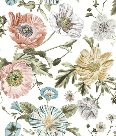 product image for Vintage Poppy Pink Peel & Stick Wallpaper by RoomMates for York Wallcoverings 20