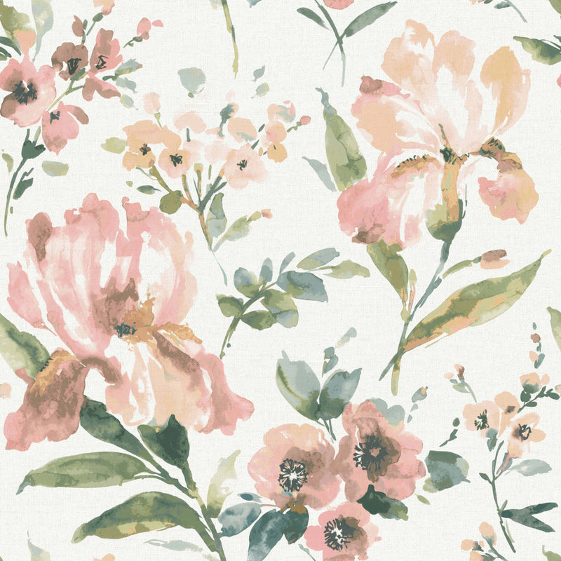 media image for Iris Pink Peel & Stick Wallpaper by RoomMates for York Wallcoverings 240