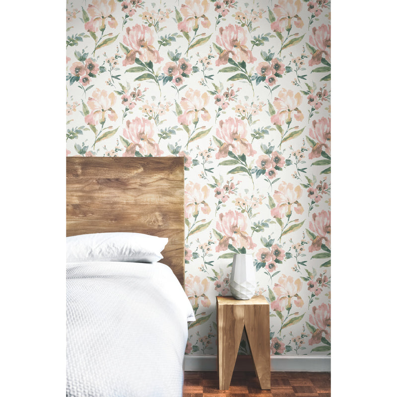 media image for Iris Pink Peel & Stick Wallpaper by RoomMates for York Wallcoverings 259