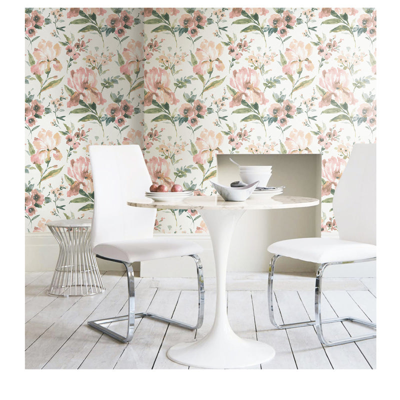 media image for Iris Pink Peel & Stick Wallpaper by RoomMates for York Wallcoverings 297