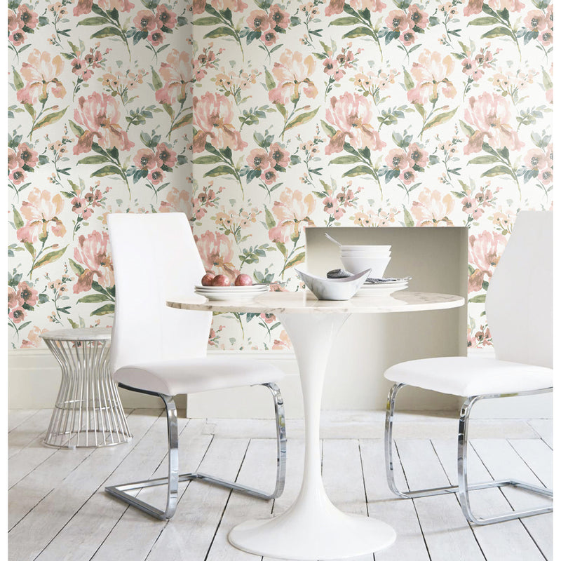 media image for Iris Pink Peel & Stick Wallpaper by RoomMates for York Wallcoverings 240