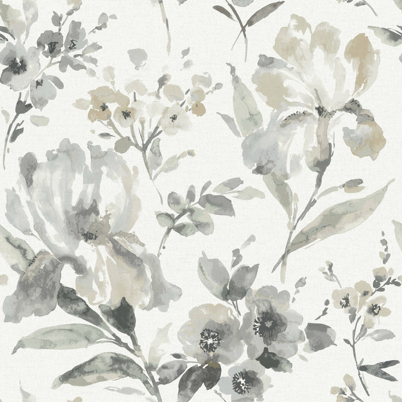 media image for Iris Grey Peel & Stick Wallpaper by RoomMates for York Wallcoverings 270