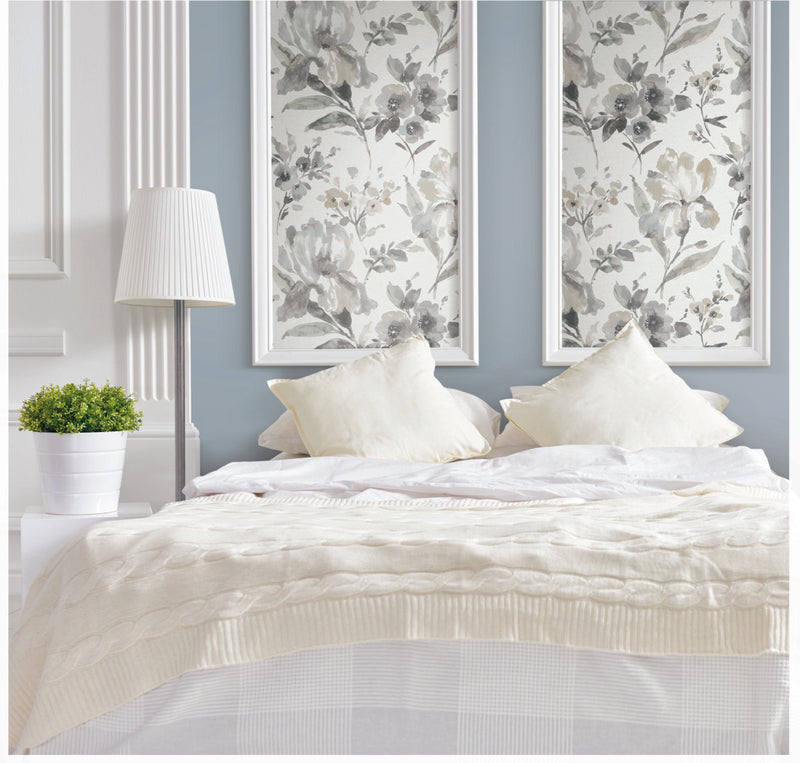 media image for Iris Grey Peel & Stick Wallpaper by RoomMates for York Wallcoverings 211