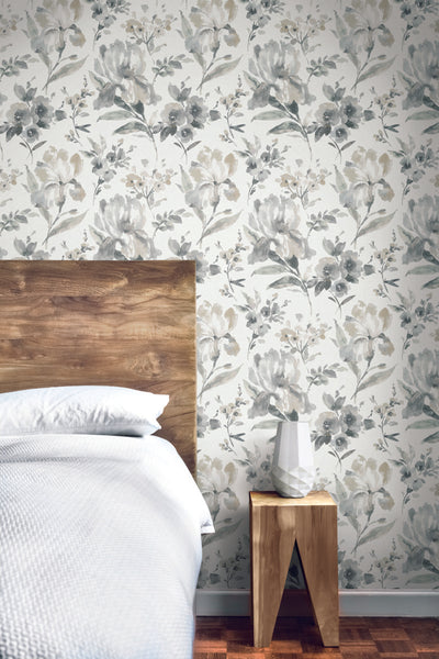 product image for Iris Grey Peel & Stick Wallpaper by RoomMates for York Wallcoverings 28