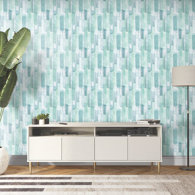 product image for Mr. Kate Watercolor Glass Peel & Stick Wallpaper in Blue by RoomMates 86