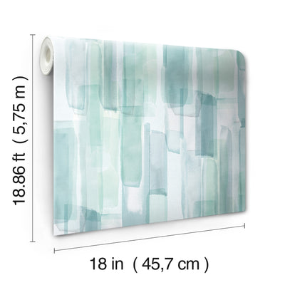 product image for Mr. Kate Watercolor Glass Peel & Stick Wallpaper in Blue by RoomMates 0