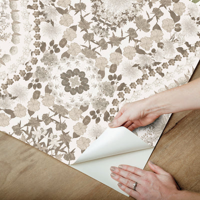 product image for Mr. Kate Dried Flower Kaleidoscope Peel & Stick Wallpaper in Taupe by RoomMates 0