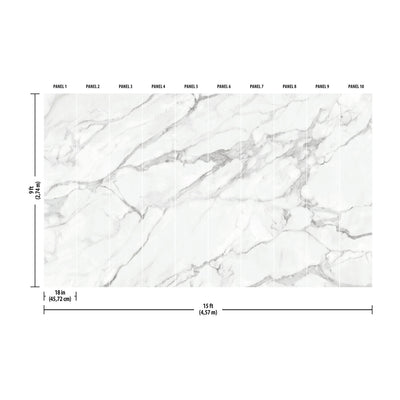 product image for Mr. Kate Marble Peel & Stick Wall Mural in Grey by RoomMates 64