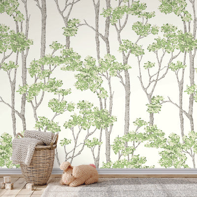 product image for Birch Grove Peel & Stick Wallpaper in Green 87