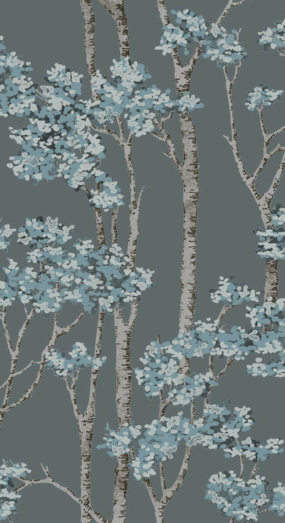 product image of Birch Grove Peel & Stick Wallpaper in Blue/Brown 573