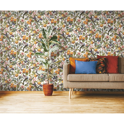 product image for Citrus Peel & Stick Wallpaper in White by RoomMates 30