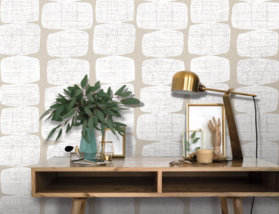 product image for Mid-Century Beads Tan Peel & Stick Wallpaper by RoomMates for York Wallcoverings 3