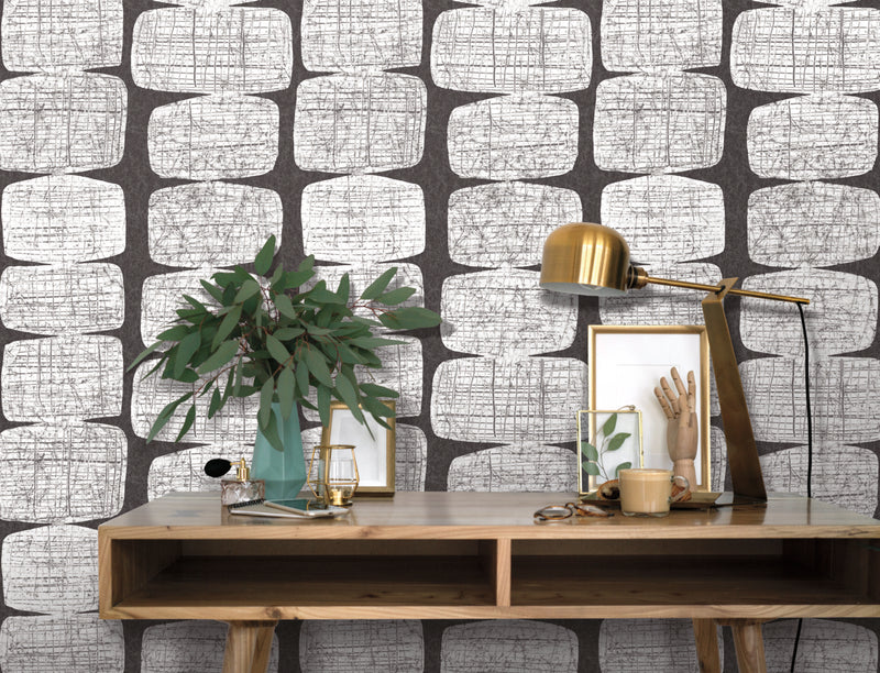 media image for Mid-Century Beads Black Peel & Stick Wallpaper by RoomMates for York Wallcoverings 244