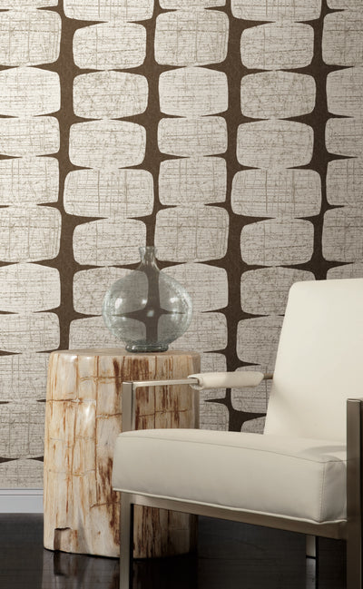 product image for Mid-Century Beads Brown Peel & Stick Wallpaper by RoomMates for York Wallcoverings 3