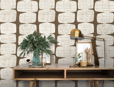 product image for Mid-Century Beads Brown Peel & Stick Wallpaper by RoomMates for York Wallcoverings 14