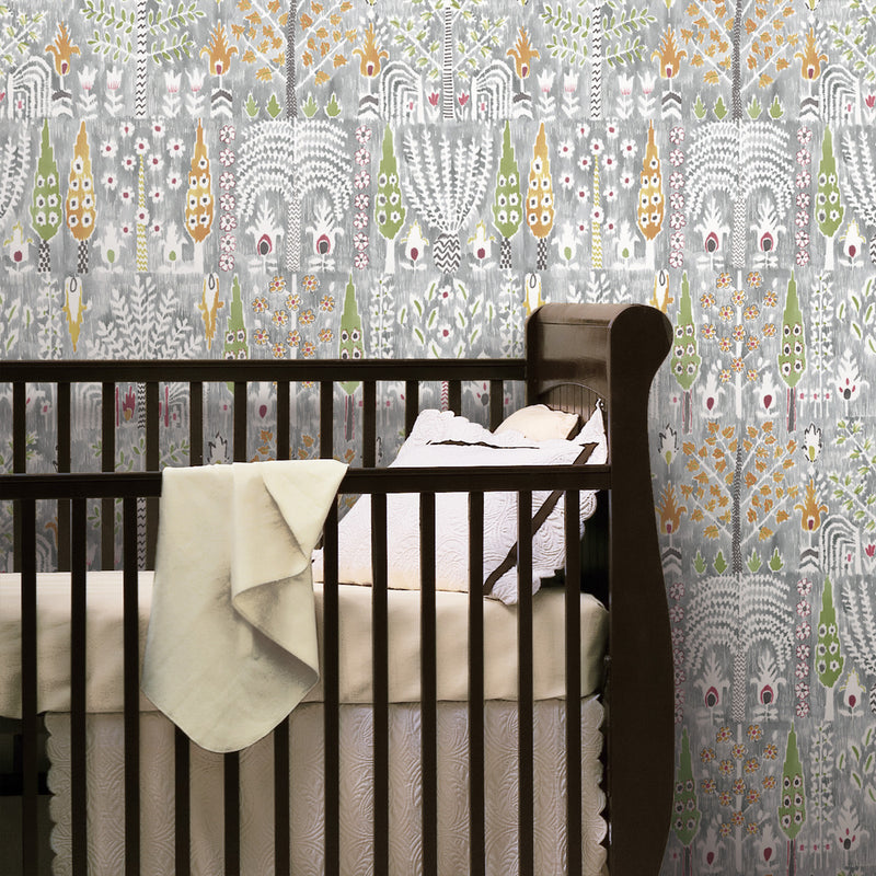 media image for Persian Ikat Grey Peel & Stick Wallpaper by RoomMates for York Wallcoverings 218