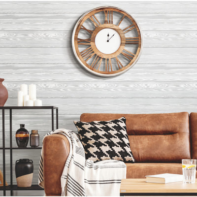 product image for Raised Shiplap Grey Peel & Stick Wallpaper by RoomMates for York Wallcoverings 6