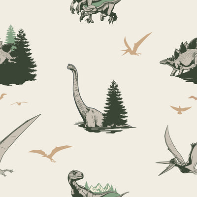 product image of sample jw dominion vintage dinosaurs peel and stick wallpaper in green by roommates 1 524