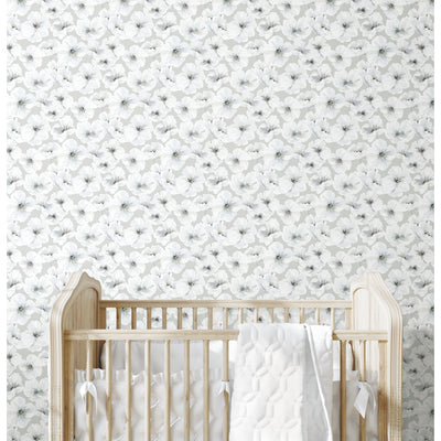 product image for Tamara Day Hawthorn Blossom Peel & Stick Wallpaper in Gray by RoomMates 86