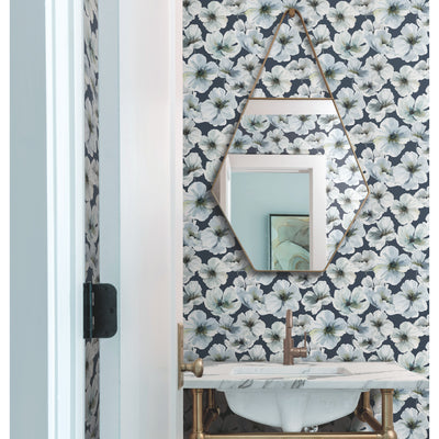 product image for Tamara Day Hawthorn Blossom Peel & Stick Wallpaper in Blue by RoomMates 92