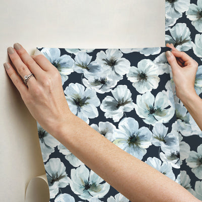 product image for Tamara Day Hawthorn Blossom Peel & Stick Wallpaper in Blue by RoomMates 72