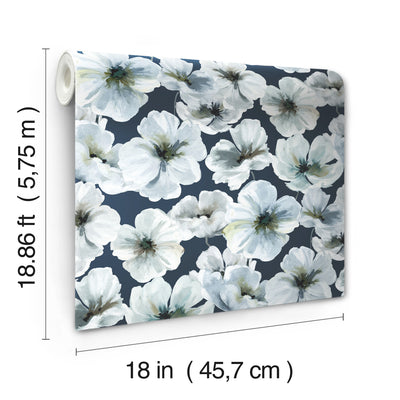 product image for Tamara Day Hawthorn Blossom Peel & Stick Wallpaper in Blue by RoomMates 12