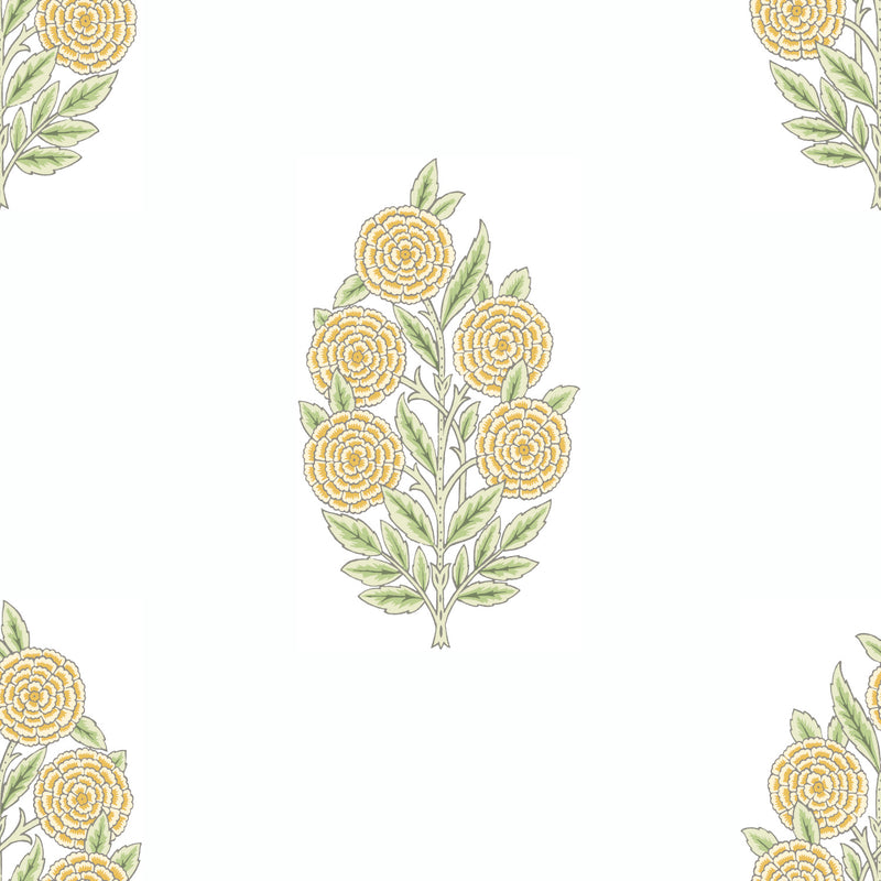 media image for Tamara Day Dutch Floral Peel & Stick Wallpaper in Yellow by RoomMates 295