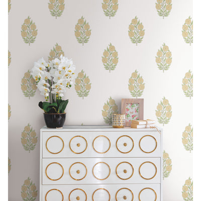 product image for Tamara Day Dutch Floral Peel & Stick Wallpaper in Yellow by RoomMates 79