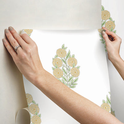 product image for Tamara Day Dutch Floral Peel & Stick Wallpaper in Yellow by RoomMates 13