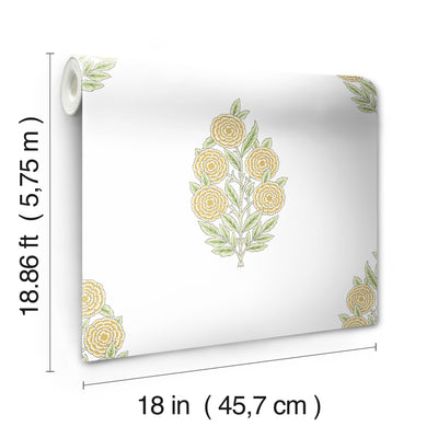 product image for Tamara Day Dutch Floral Peel & Stick Wallpaper in Yellow by RoomMates 29