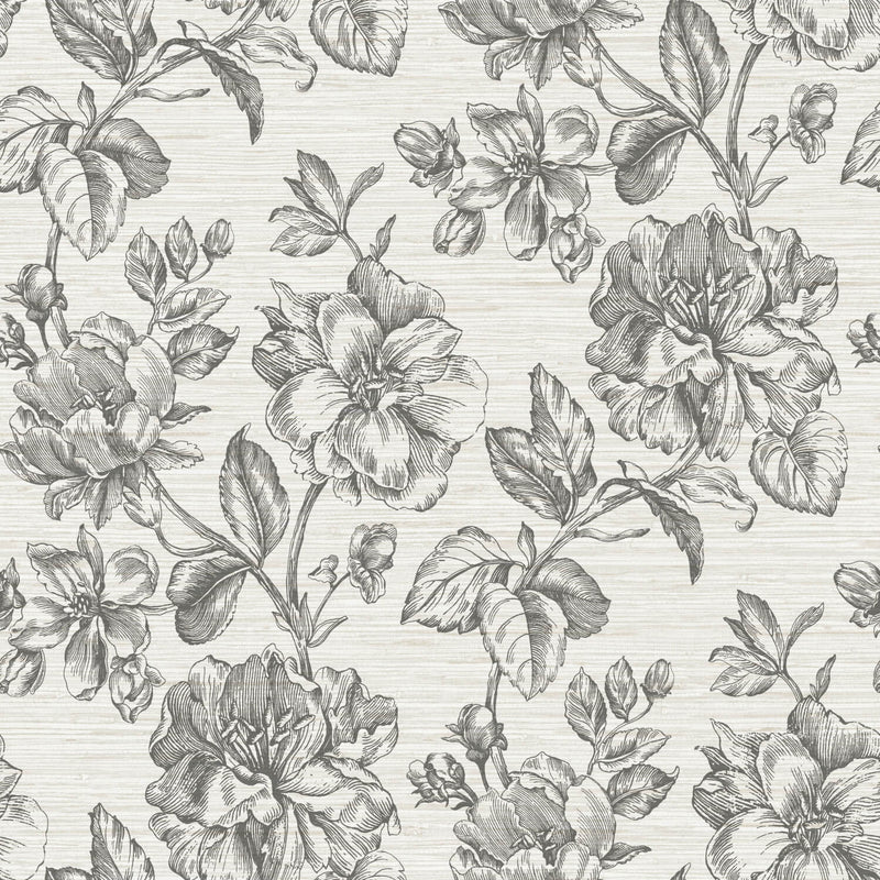 media image for Tamara Day Flower Girl Peel & Stick Wallpaper in Gray by RoomMates 22