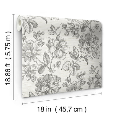 product image for Tamara Day Flower Girl Peel & Stick Wallpaper in Gray by RoomMates 19