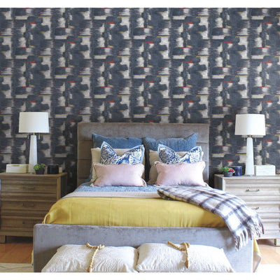 product image for Tamara Day Modern Ikat Peel & Stick Wallpaper in Blue by RoomMates 11