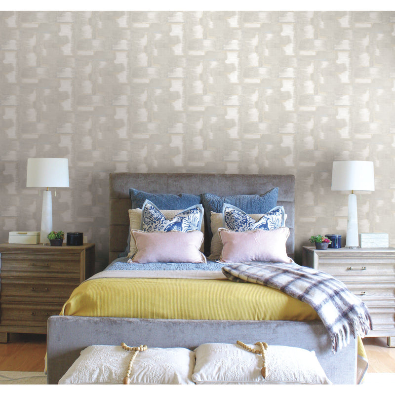 media image for Tamara Day Modern Ikat Peel & Stick Wallpaper in Gray by RoomMates 254