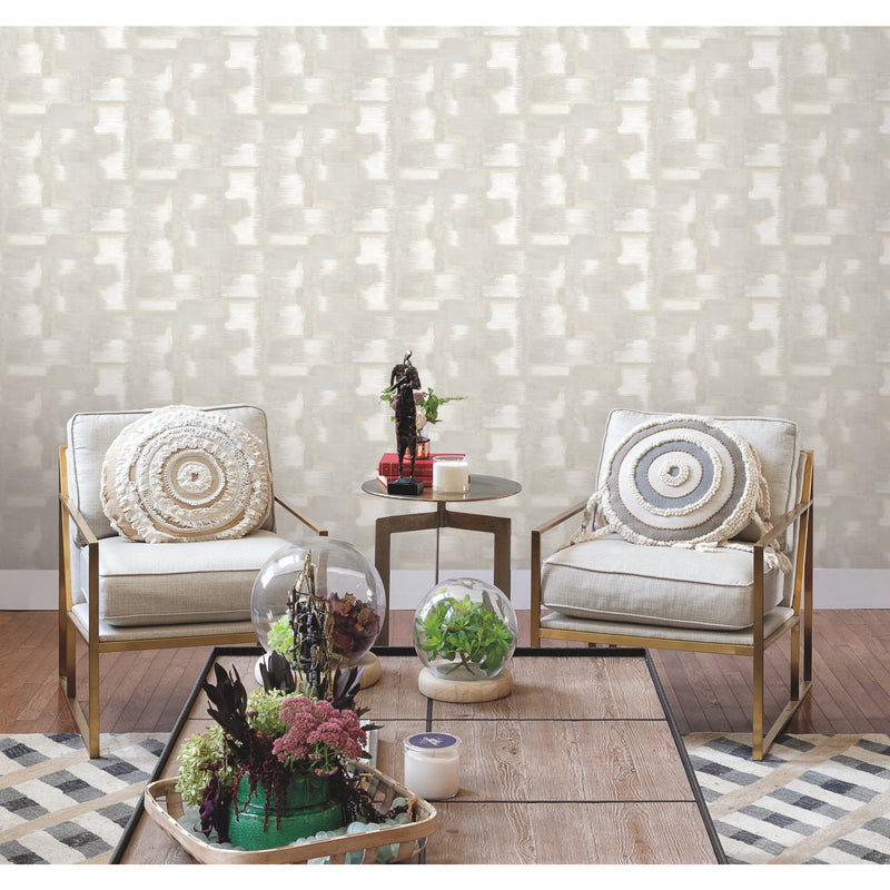 media image for Tamara Day Modern Ikat Peel & Stick Wallpaper in Gray by RoomMates 289