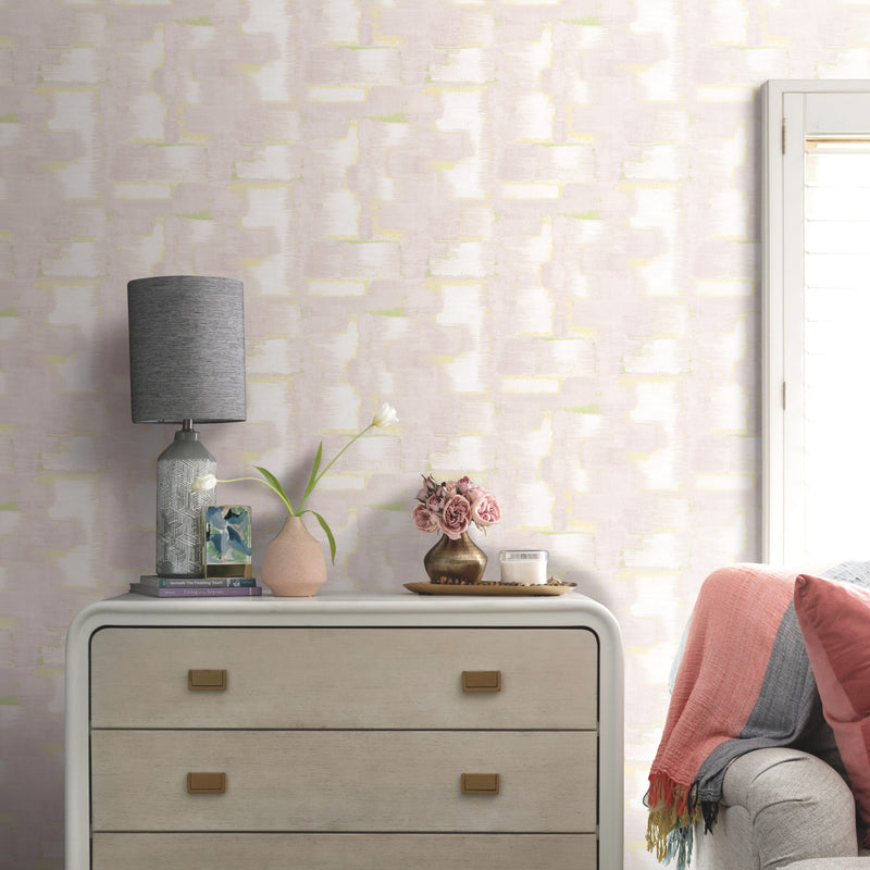 media image for Tamara Day Modern Ikat Peel & Stick Wallpaper in Pink by RoomMates 248