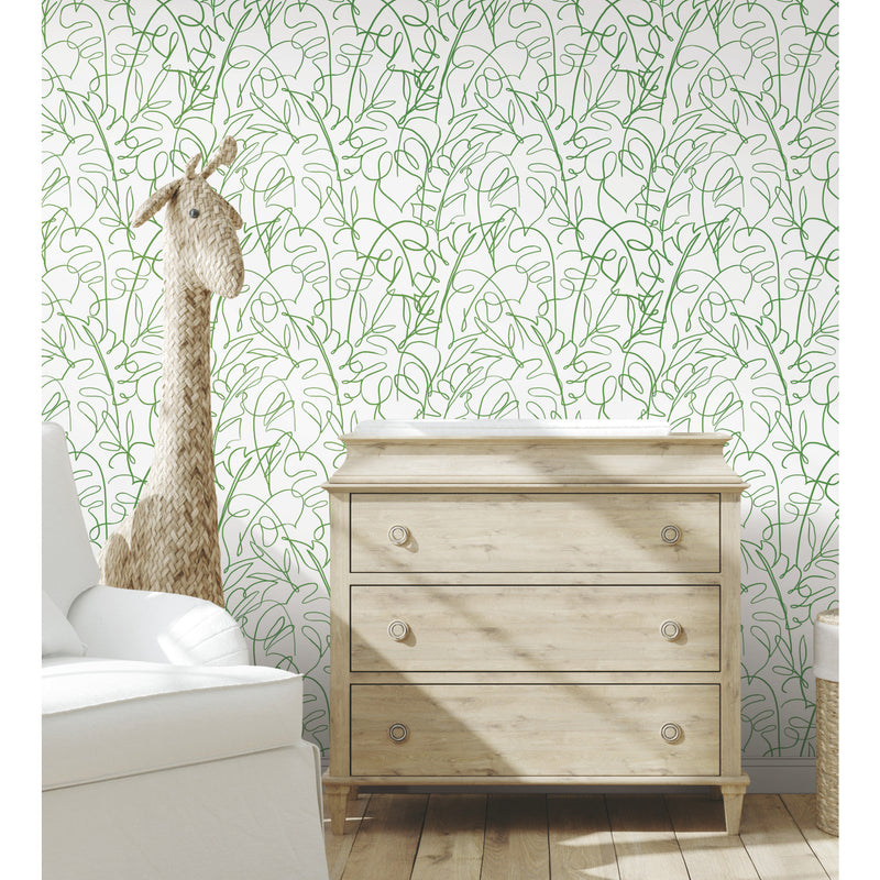 media image for Tamara Day Tropical Signature Peel & Stick Wallpaper in Green by RoomMates 289