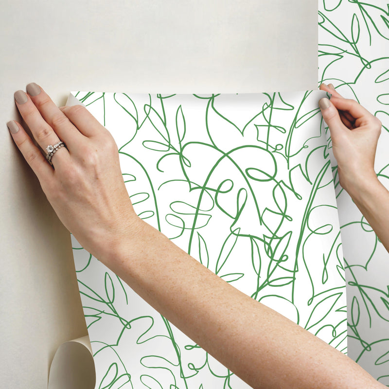 media image for Tamara Day Tropical Signature Peel & Stick Wallpaper in Green by RoomMates 267