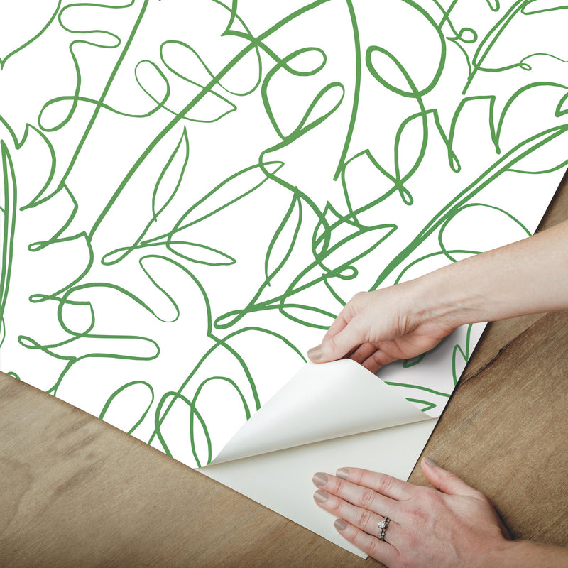 media image for Tamara Day Tropical Signature Peel & Stick Wallpaper in Green by RoomMates 295